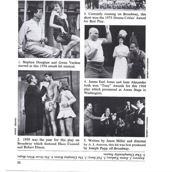 Playbill Quiz Sporting Life Advertisement 1970s Vintage Print Ad 9 inch - Picture 2 of 2